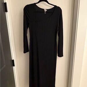 a new day Black Ribbed Long Sleeve Dress